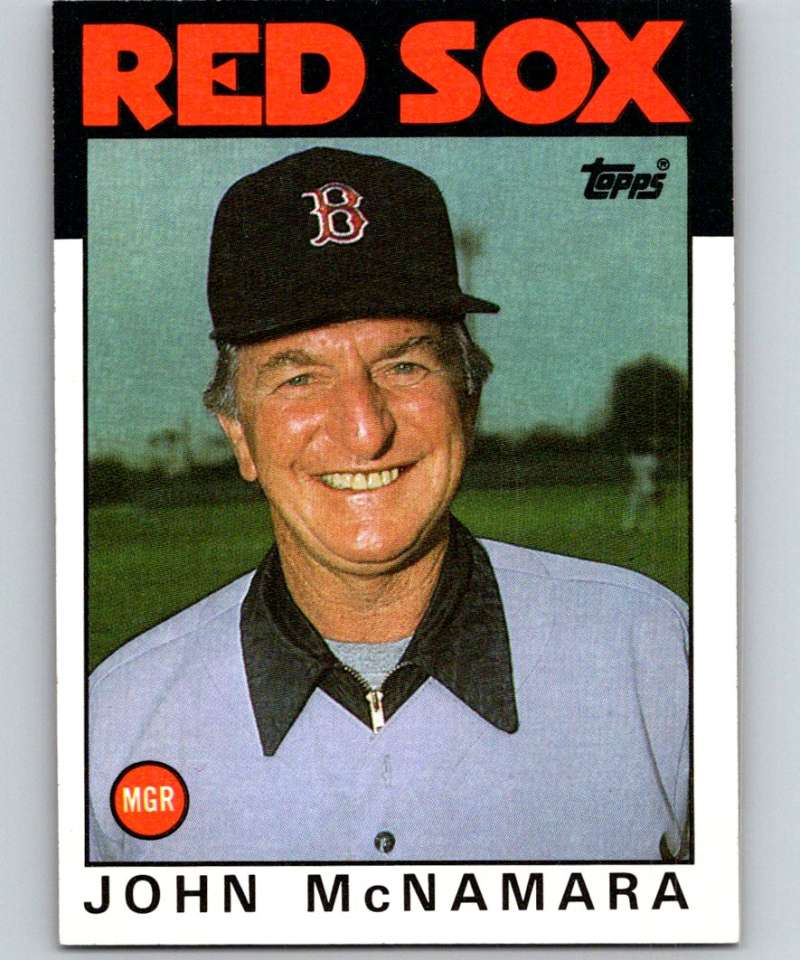 1986 Topps #771 John McNamara Red Sox MG MLB Baseball Image 1