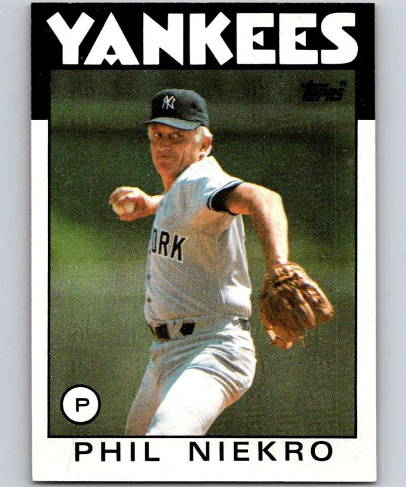 1986 Topps #790 Phil Niekro Yankees MLB Baseball Image 1