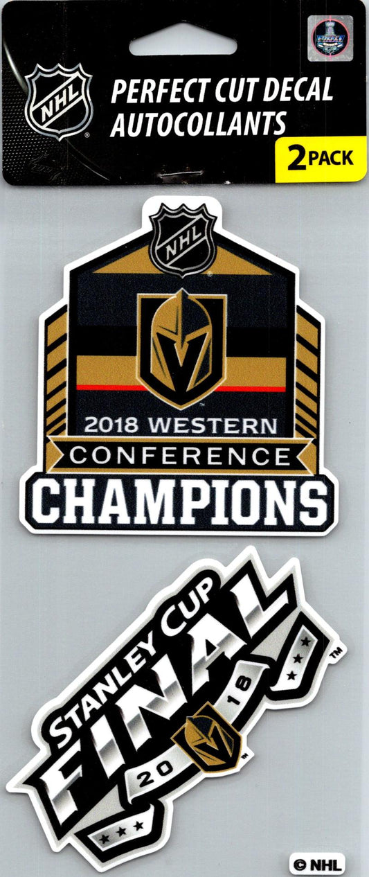 Vegas Golden Knights Champs Perfect Cut Decal/Sticker Set of 2 NHL 4x4 Image 1