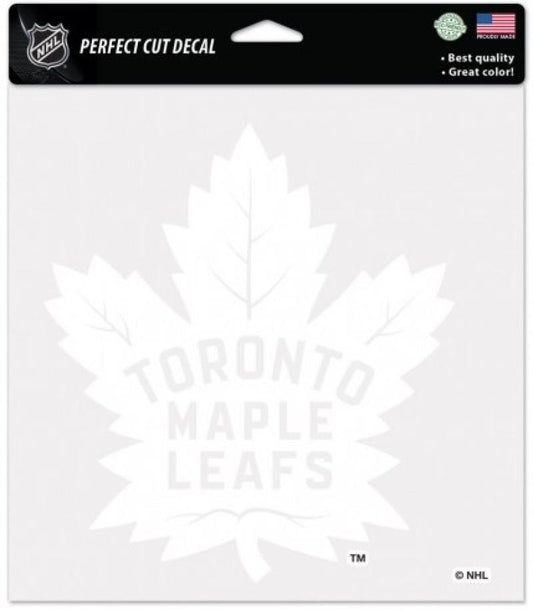 Toronto Maple Leafs White Perfect Cut 8"x8" Large Licensed Decal Sticker Image 1