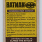 1989 Topps Batman #8 Commissioner Gordon Image 2