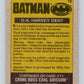 1989 Topps Batman #10 District Attorney Harvey Dent Image 2