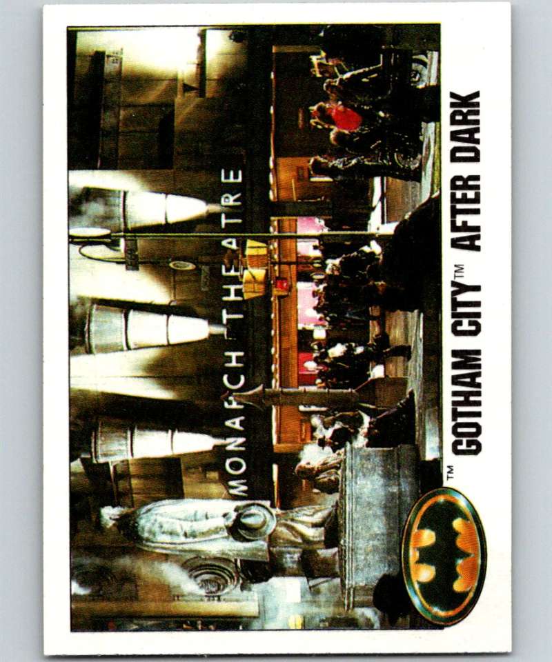 1989 Topps Batman #13 Gotham City after dark