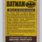 1989 Topps Batman #23 Bruce in Wayne Manor Image 2