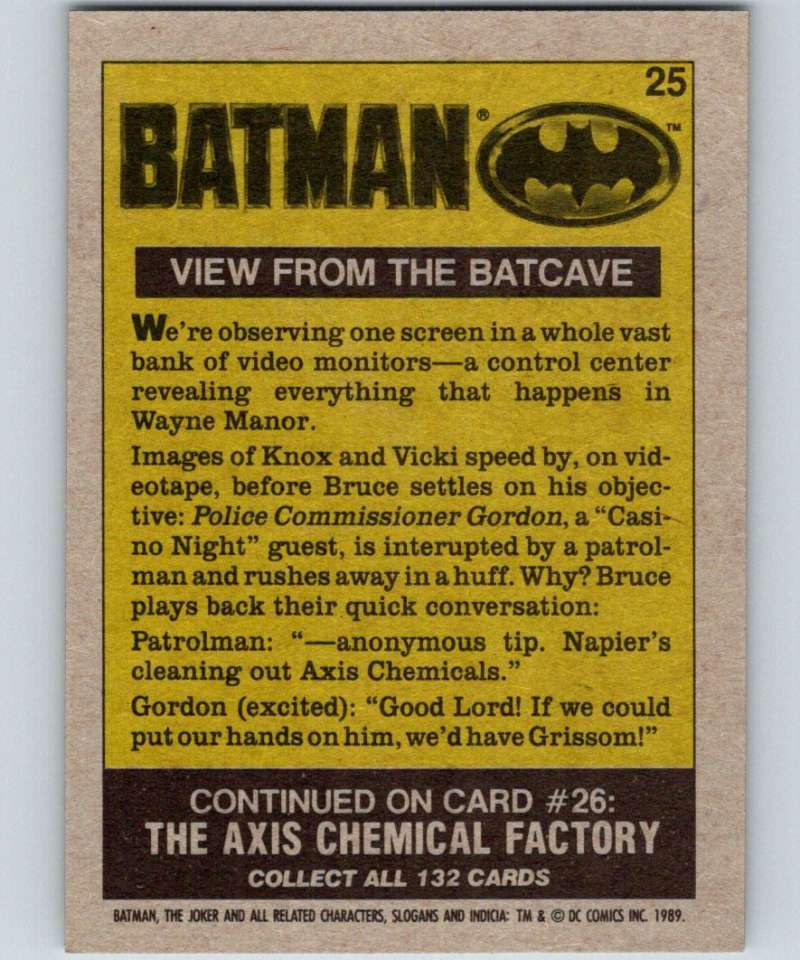 1989 Topps Batman #25 View from the Batcave