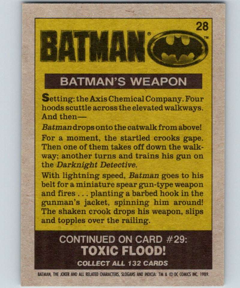 1989 Topps Batman #28 Batman's Weapon