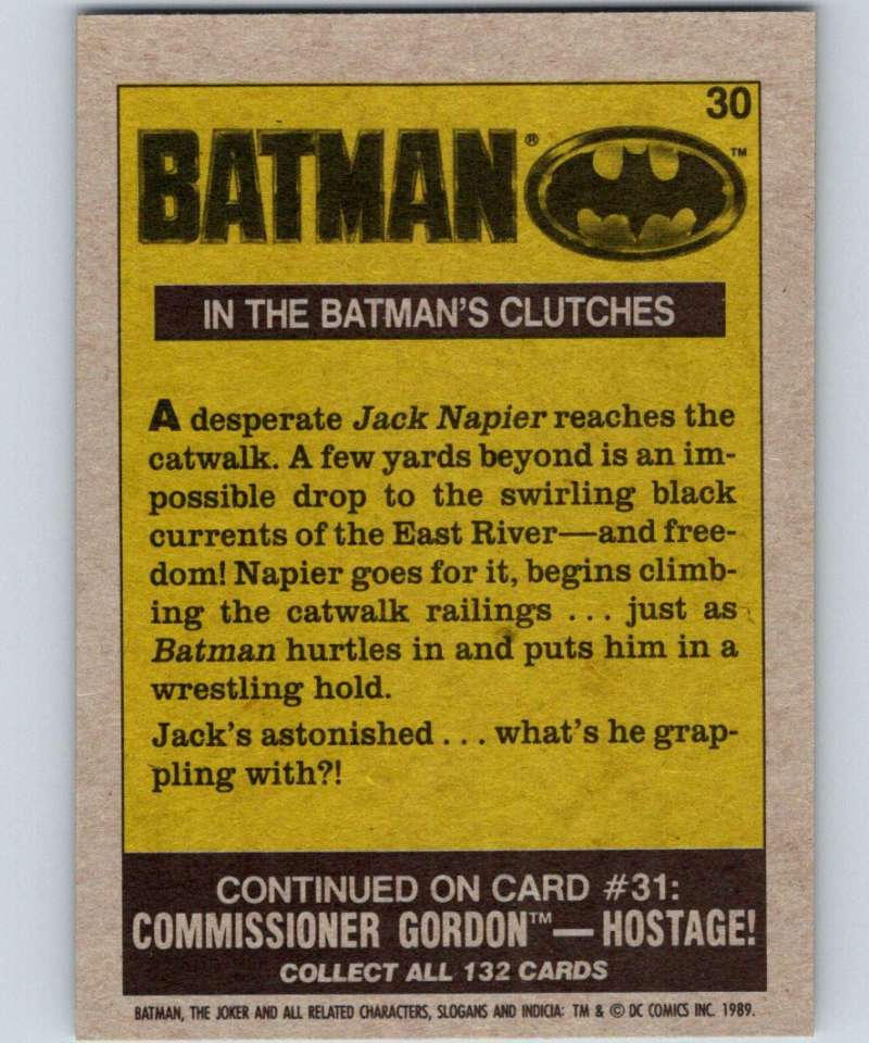 1989 Topps Batman #30 In the Batman's Clutches