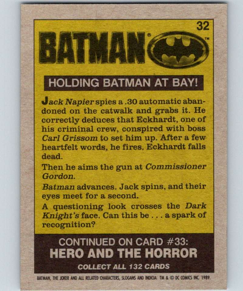 1989 Topps Batman #32 Holding Batman at Bay! Image 2
