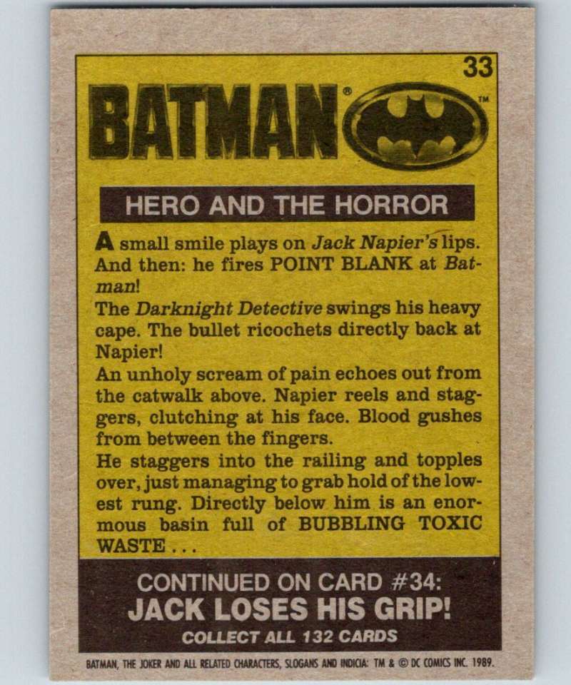 1989 Topps Batman #33 Hero and the Horror Image 2