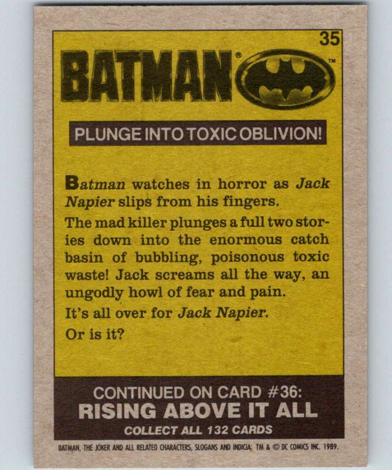 1989 Topps Batman #35 Plunge into Toxic Oblivion! Image 2