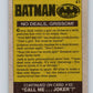 1989 Topps Batman #41 No Deals/Grissom! Image 2