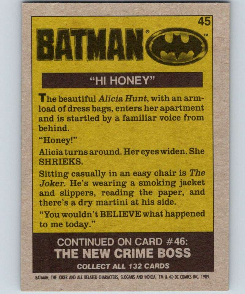 1989 Topps Batman #45 Hi Honey! Image 2