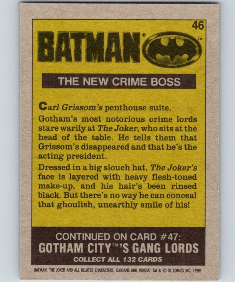 1989 Topps Batman #46 The new crime boss Image 2