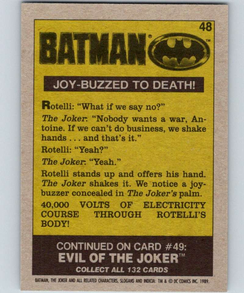 1989 Topps Batman #48 Joy-buzzed to death! Image 2