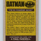 1989 Topps Batman #51 I'm in charge now! Image 2