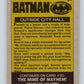 1989 Topps Batman #54 Outside City Hall Image 2