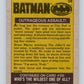 1989 Topps Batman #58 Outrageous Assault! Image 2
