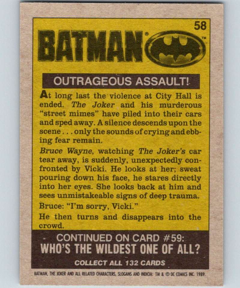 1989 Topps Batman #58 Outrageous Assault! Image 2