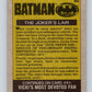 1989 Topps Batman #60 The Joker's Lair