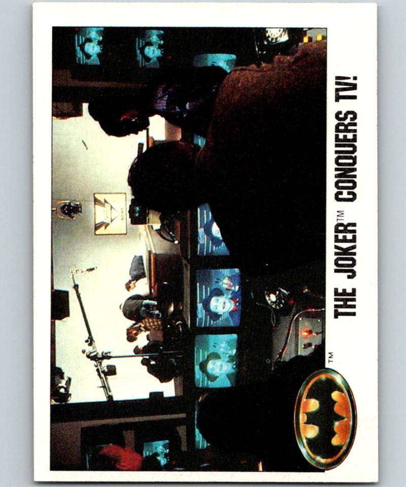 1989 Topps Batman #64 The Joker conquers TV! Image 1