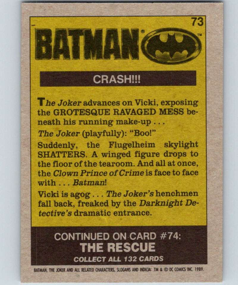 1989 Topps Batman #73 Crash!!! Image 2