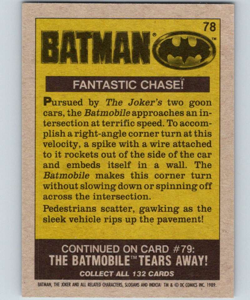 1989 Topps Batman #78 Fantastic Chase!