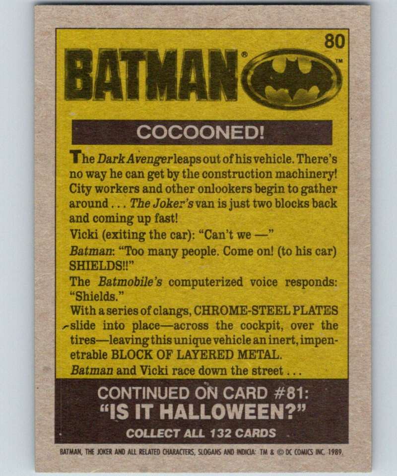1989 Topps Batman #80 Cocooned! Image 2