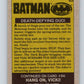 1989 Topps Batman #83 Death-Defying duo! Image 2