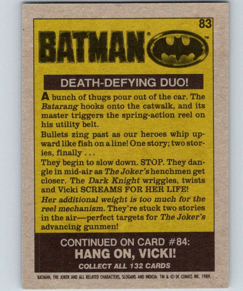 1989 Topps Batman #83 Death-Defying duo! Image 2