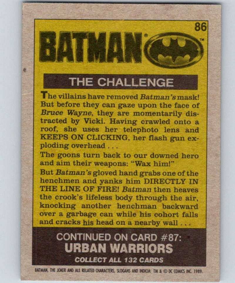 1989 Topps Batman #86 The Challenge Image 2