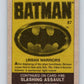 1989 Topps Batman #87 Urban Warriors Image 2