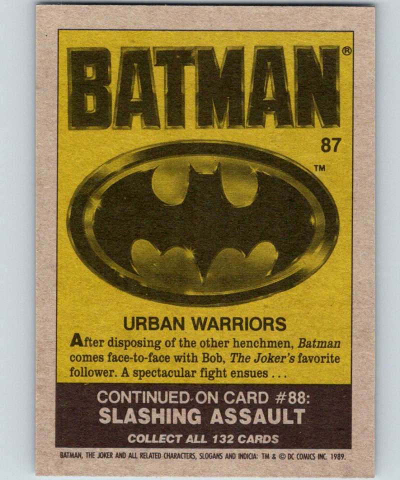 1989 Topps Batman #87 Urban Warriors Image 2