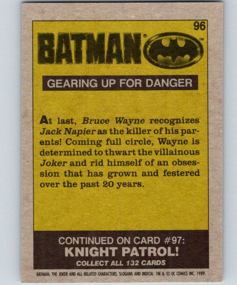 1989 Topps Batman #96 Gearing Up for Danger Image 2