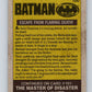 1989 Topps Batman #100 Escape from Flaming Death! Image 2
