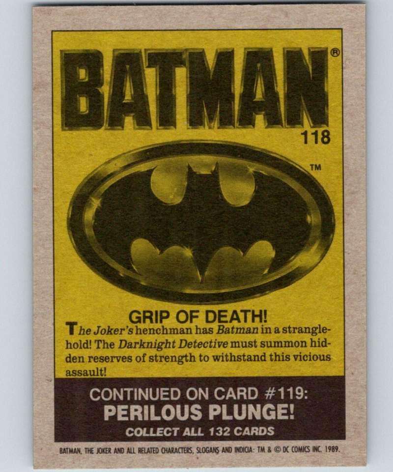 1989 Topps Batman #118 Grip of Death! Image 2