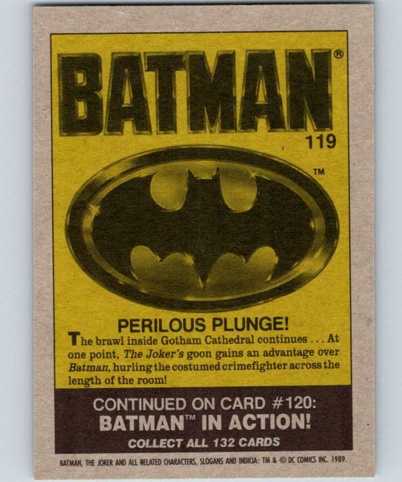1989 Topps Batman #119 Perilous Plunge! Image 2