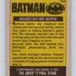 1989 Topps Batman #122 Bruised but not beaten! Image 2