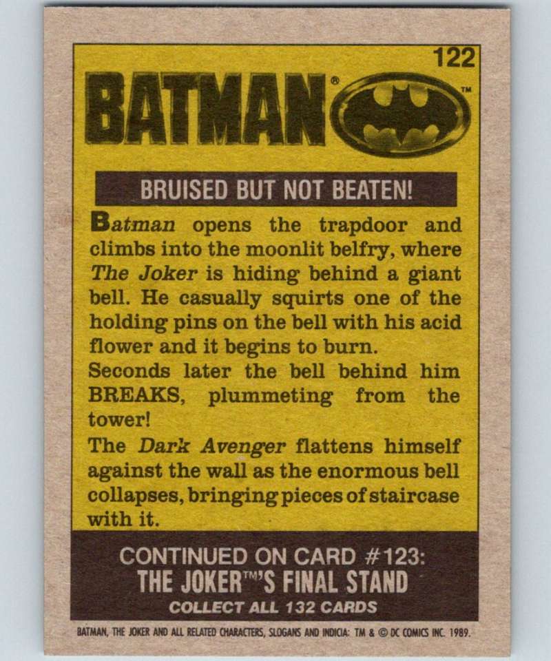 1989 Topps Batman #122 Bruised but not beaten! Image 2