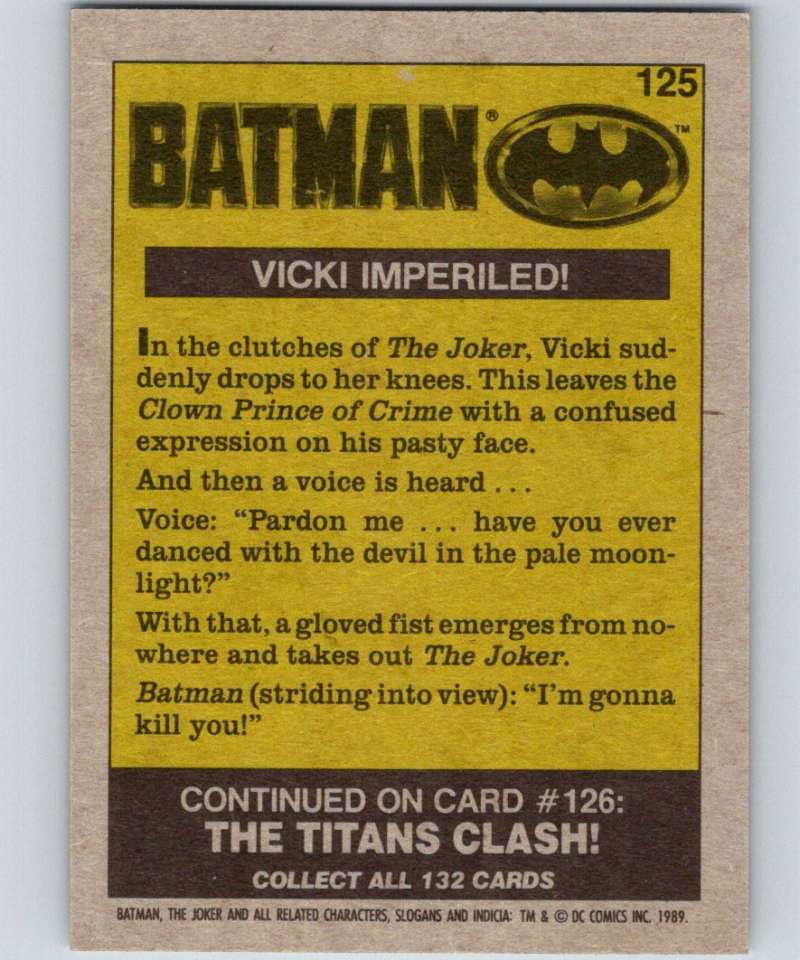 1989 Topps Batman #125 Vicki Imperiled! Image 2