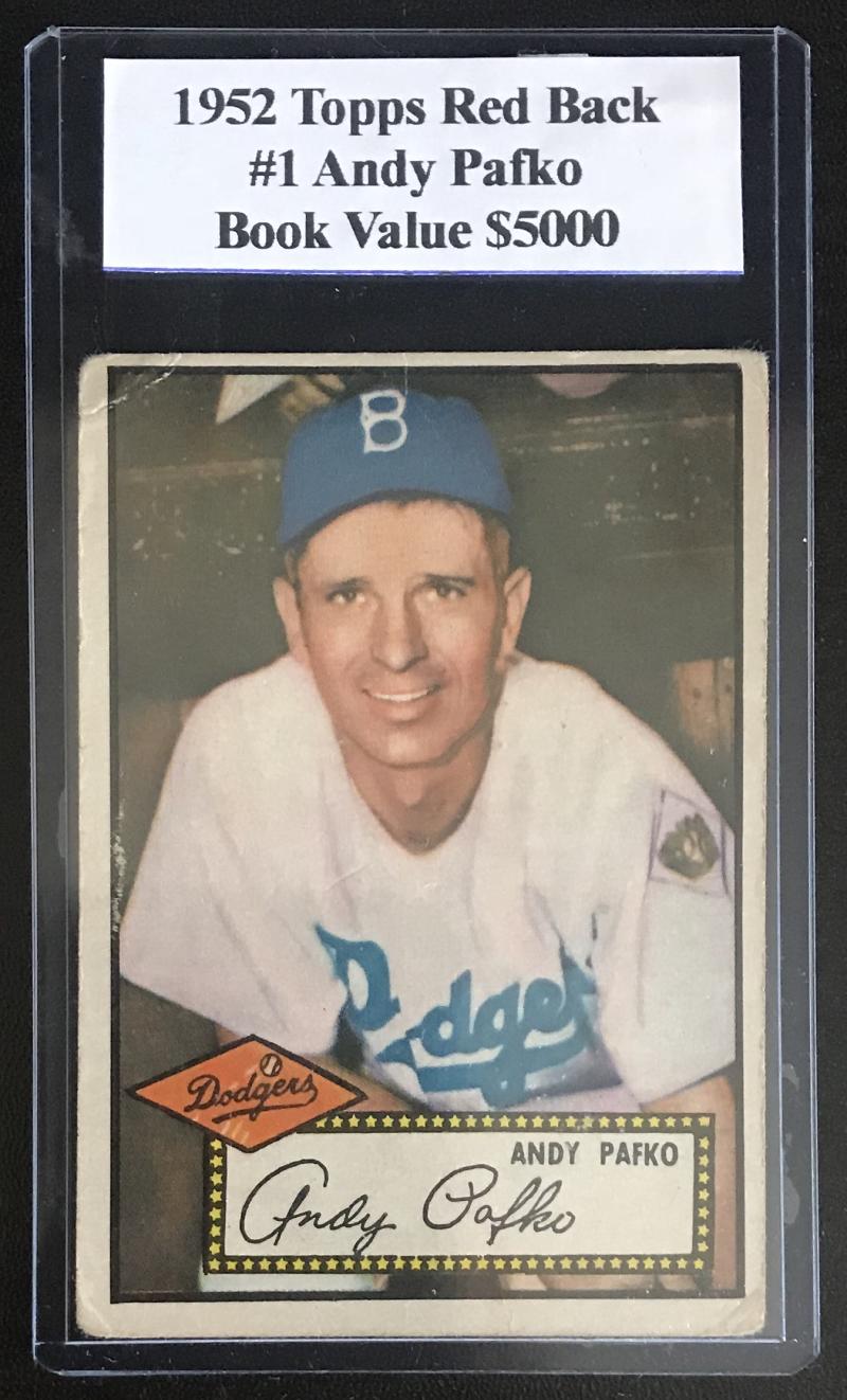 1952 Topps Red Back  #1 Andy Pafko Vintage Baseball Card - BV $5000 Image 1