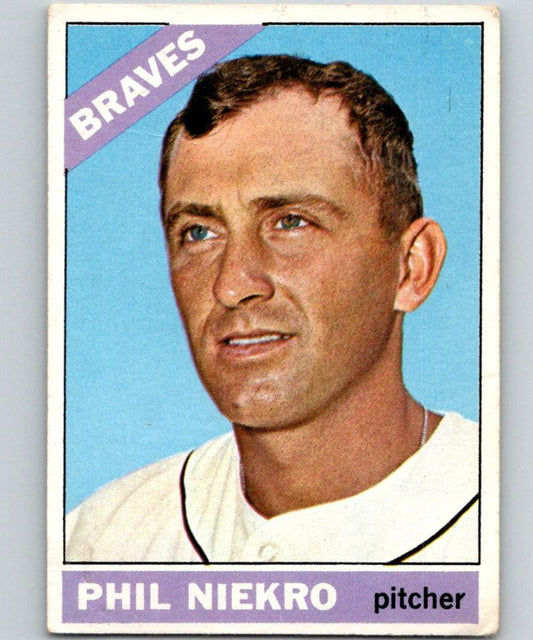 1966 Topps #28 Phil Niekro Vintage Baseball MLB Card Braves - 03062