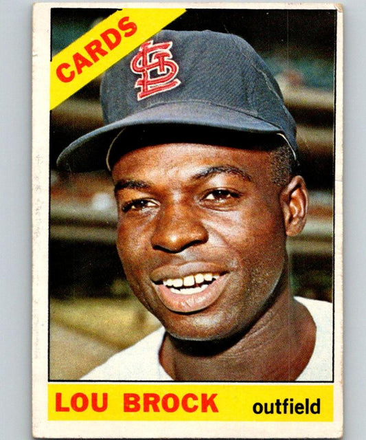 1966 Topps #125 Lou Brock Vintage Baseball MLB Card Cardinals - 03063