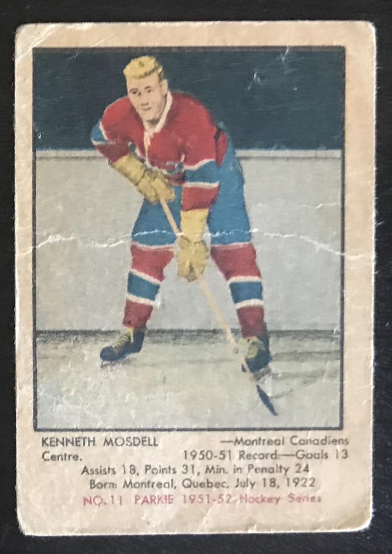 1951-52 Parkhurst #11 Ken Mosdell RC Rookie Canadiens Vintage Hockey