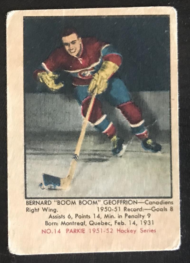 1951-52 Parkhurst #14 Bernie Geoffrion RC Rookie Canadiens Vintage Hockey