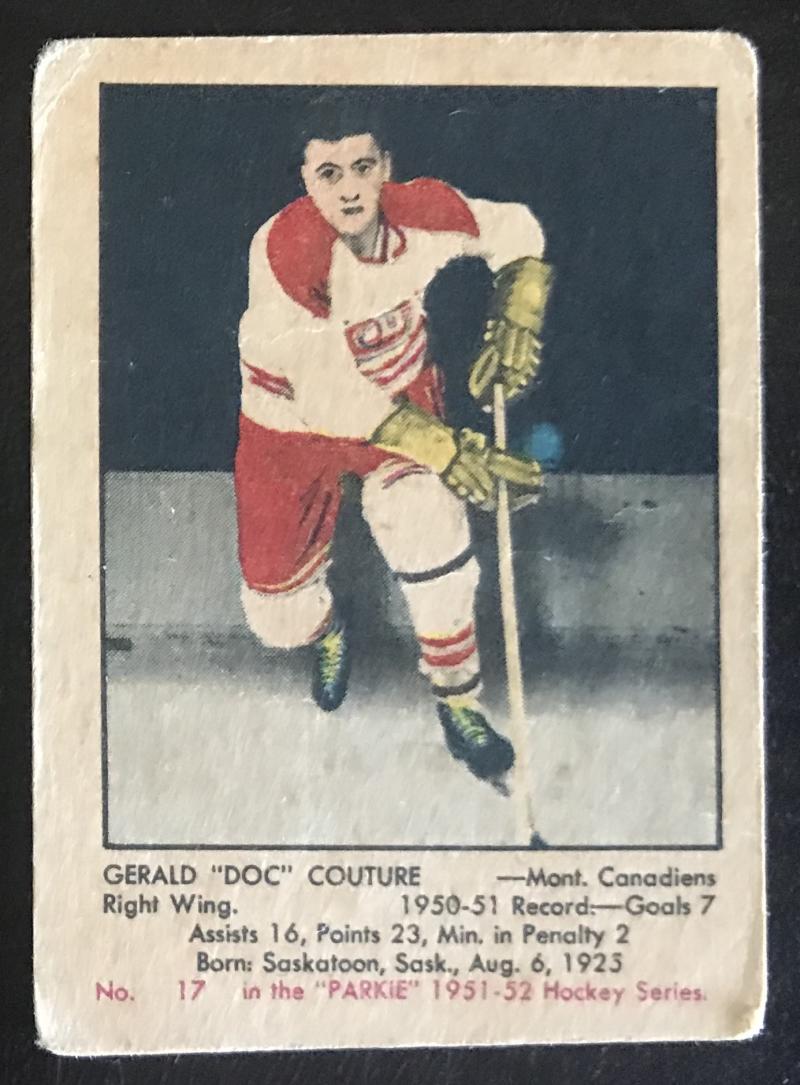 1951-52 Parkhurst #17 Gerry Couture RC Rookie Canadiens Vintage Hockey