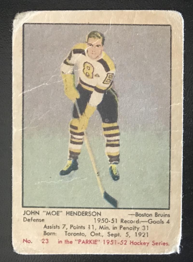 1951-52 Parkhurst #23 Murray Henderson RC Rookie Bruins Vintage Hockey