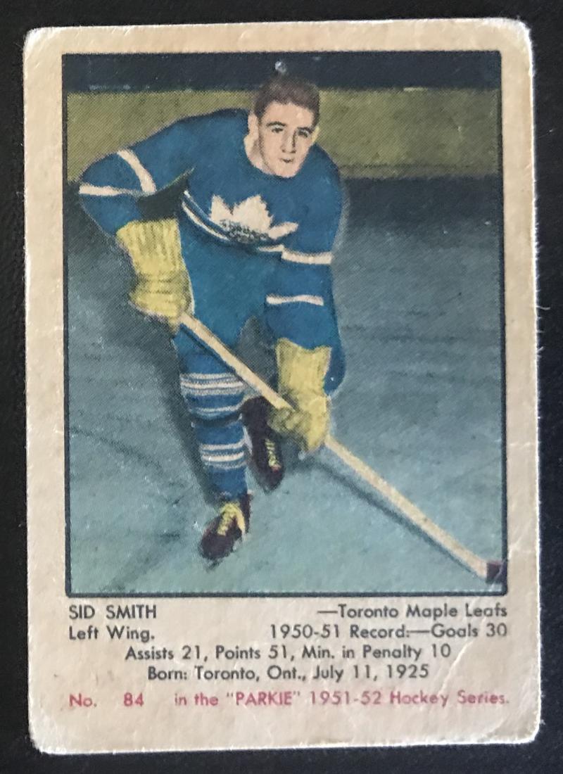 1951-52 Parkhurst #84 Sid Smith RC Rookie Maple Leafs Vintage Hockey