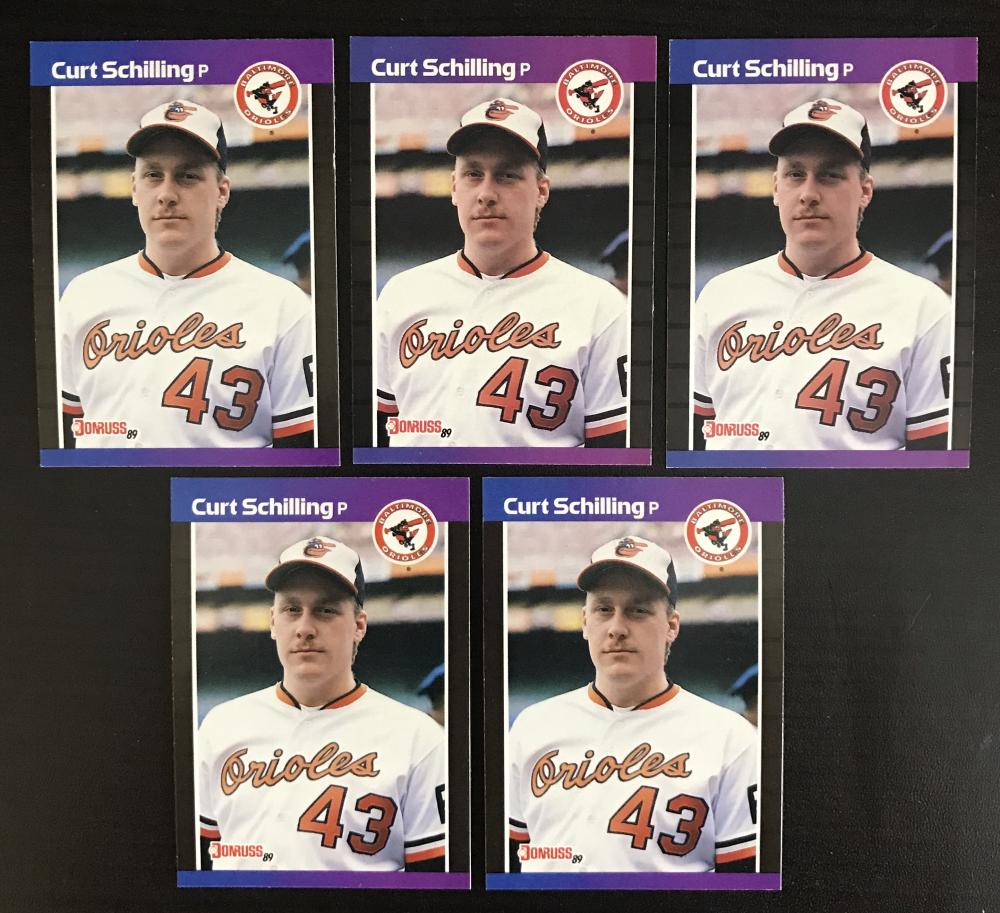 1989 Donruss #635 Curt Schilling MLB Baseball RR RC Rookie - Lot of 5 Cards