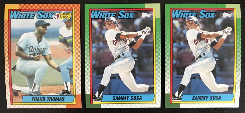 1990 Topps Sammy Sosa &  Frank Thomas RC Rookie MLB Baseball Lot of 3