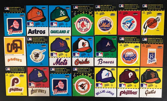 1982 Fleer MLB Baseball Sticker Insert Lot of 21 Cards - Logo and Team